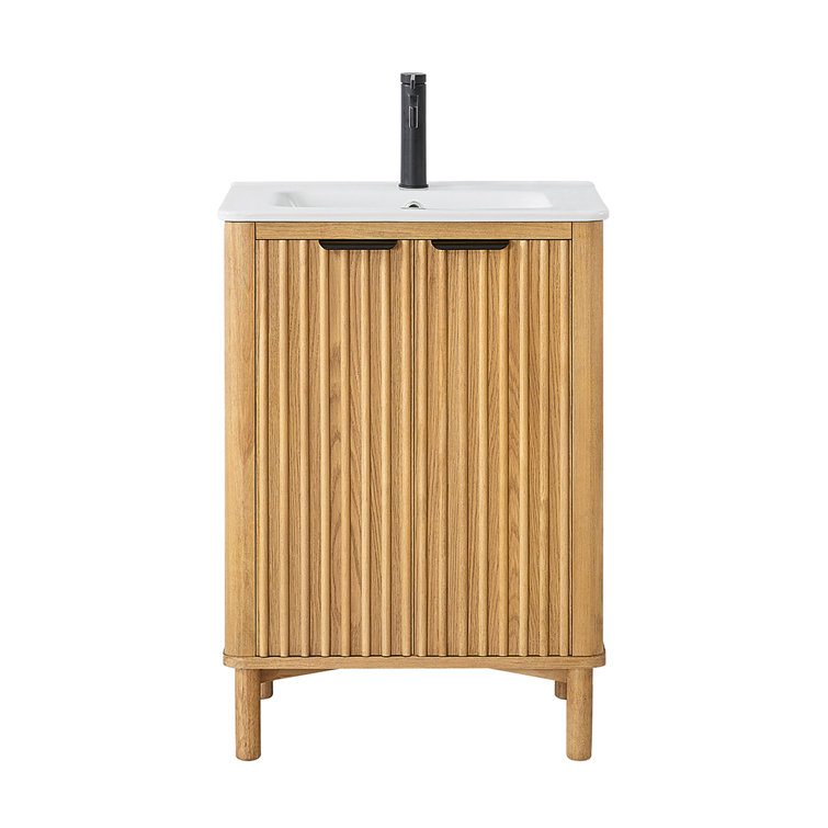 Mumbai 24" Single Bath Vanity in with Drop-In White Ceramic Basin Top