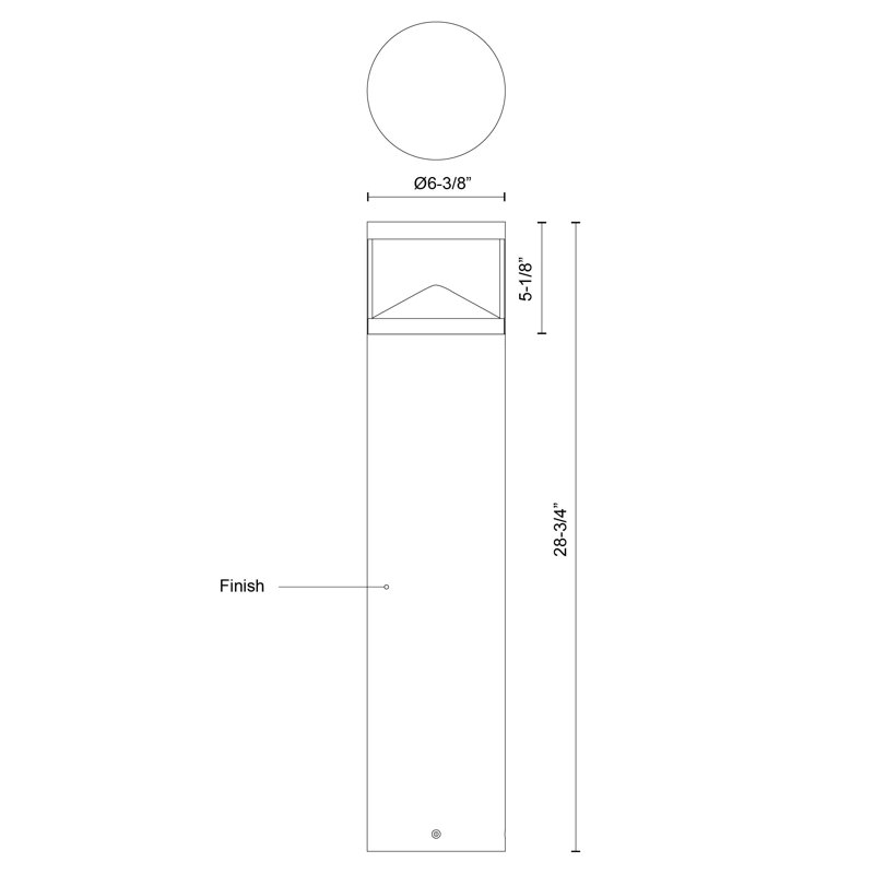 Borne d'éclairage DEL intégrée noire Dover, H 28,75 po x l 6,38 po x P 6,38 po