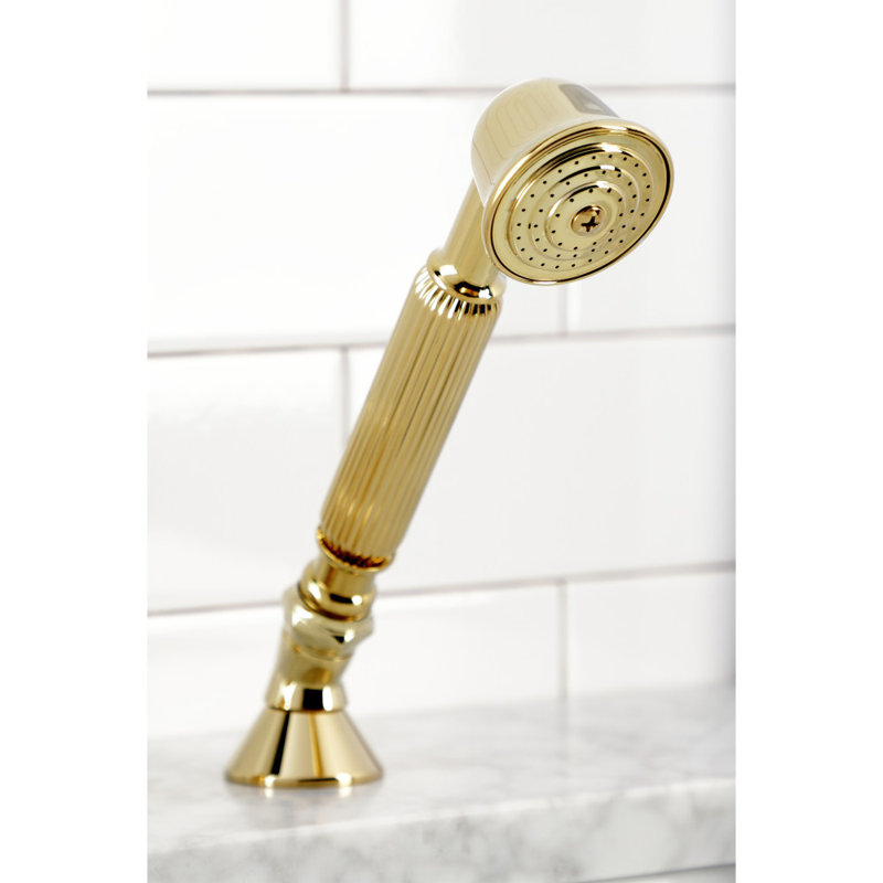 Kingston Brass Vintage Deck Mount Hand Shower with Diverter for Roman Tub Faucet, Polished Brass