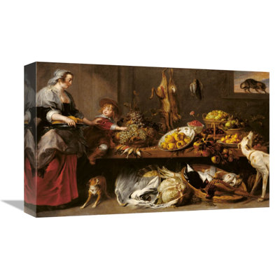 " Kitchen Still Life With A Maid And Young Boy " by Frans Snyders