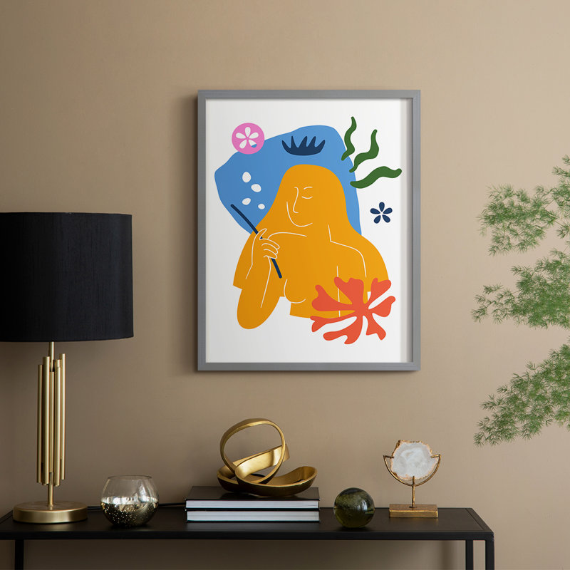 Matisse CDLVI, reproduction d'art encadrée - bois massif, Gris, H 15 po x l 12 po