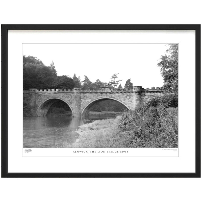 Alnwick, The Lion Bridge C1955 - Single Picture Frame Print, 28cm H x 36cm W x 2.3cm D