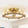 Modern 6-Light Gold Flush Mount Ceiling Fan With Remote Control