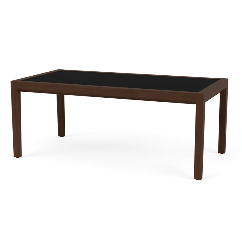 Brooklyn Solid Wood Coffee Table, 16" H x 40" L x 20" W, Riftwood Walnut, Midnight Black