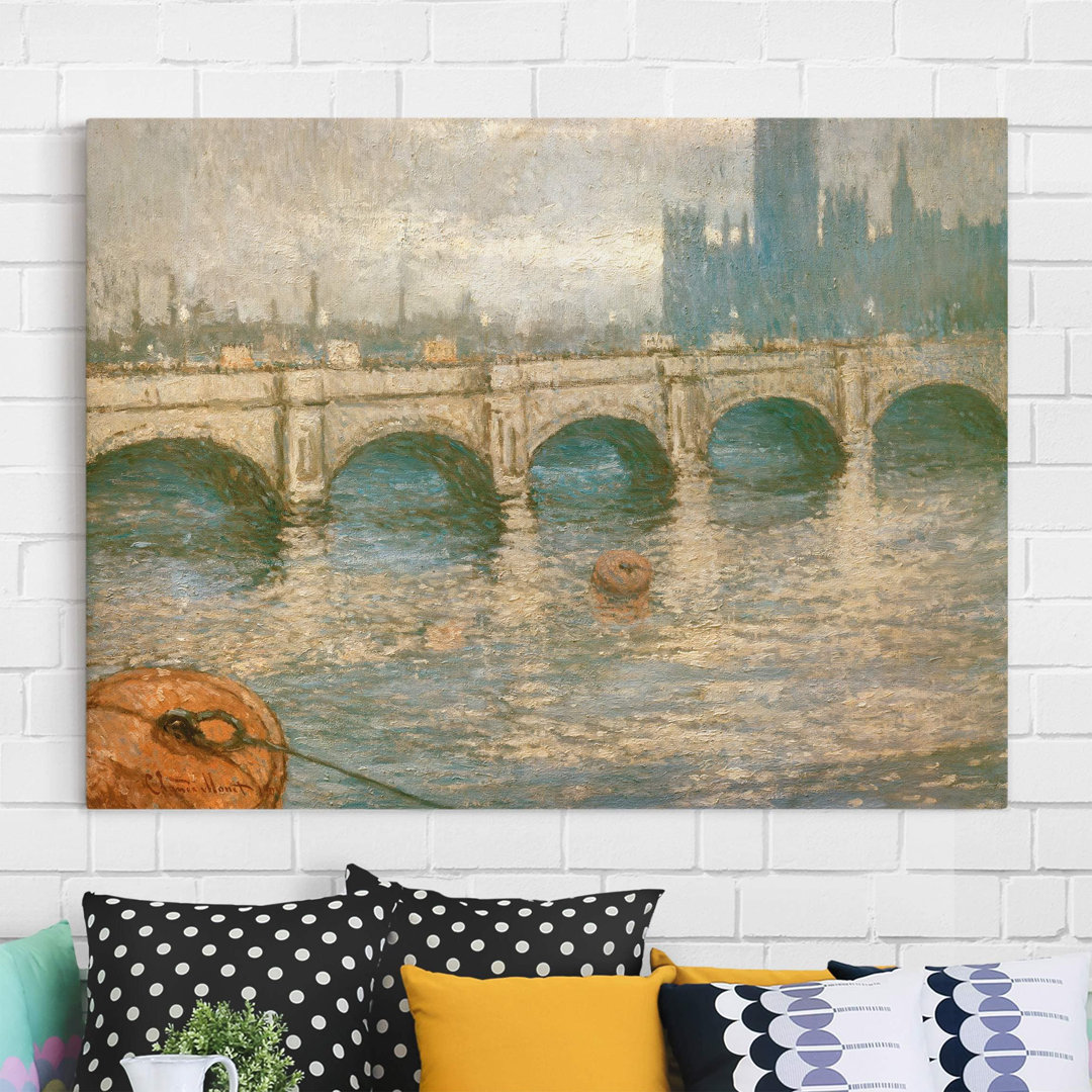 Leinwandbild Houses of Parliament, Spiegelung in der Themse von Claufe Monet