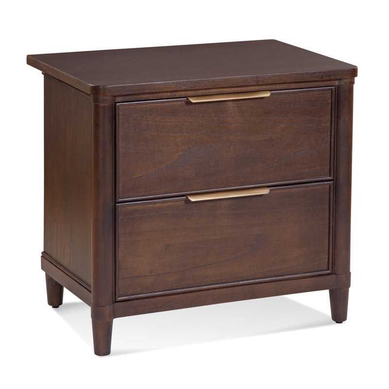 Clair 2 - Drawer Solid Wood Nightstand, Java