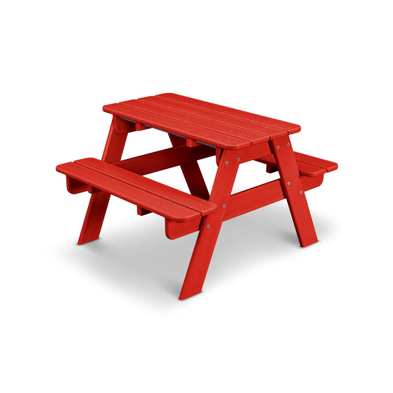 Table de pique-nique d'extérieur pour enfants POLYWOOD, Rouge coucher de soleil