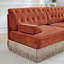 Causeuse touffetée en velours de 77 po avec jupe à pampilles sur le plancher, canapé Chesterfield Art Deco, rouille-1543867772
