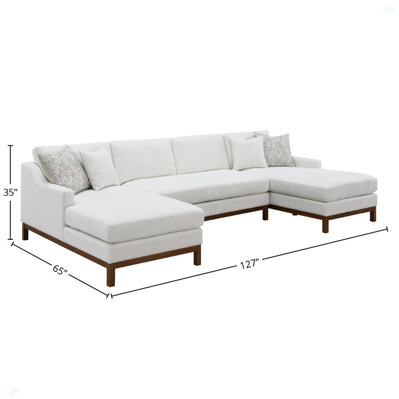 Canapé modulaire en chenille ivoire Valiant avec 4 coussins Valiant