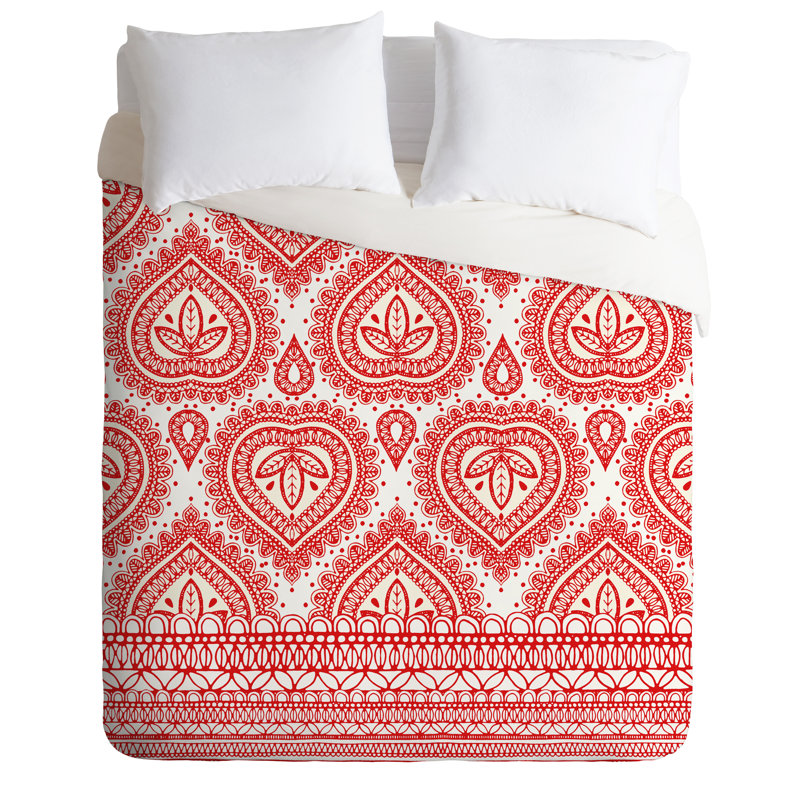 Aimee St Hill Modern & Contemporary Polyester Geometric Shapes Duvet Cover, Queen, Coral, Luxe