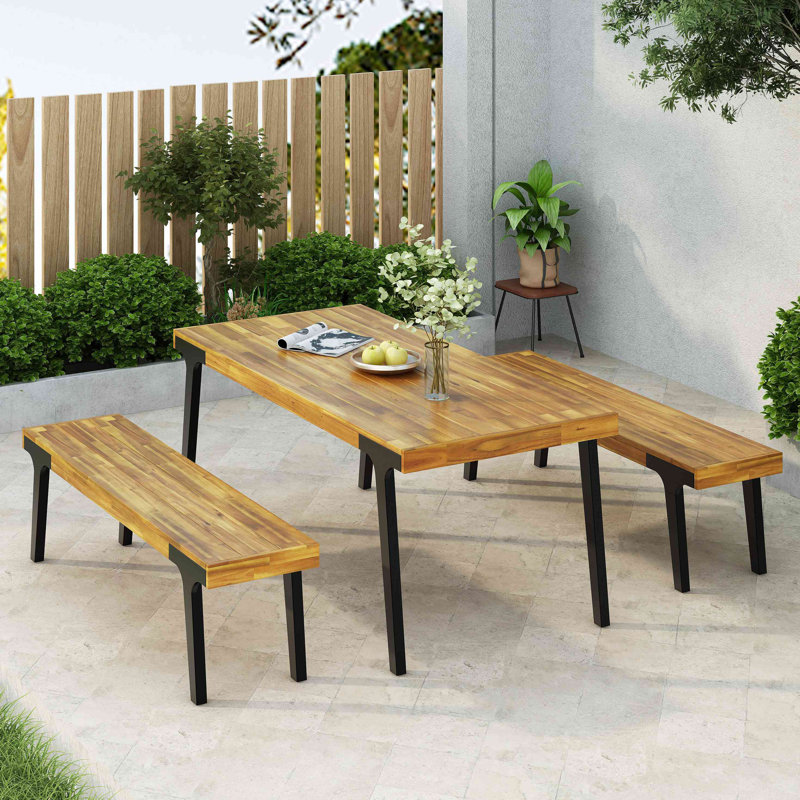 1 table à manger + 2 bancs à manger