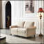Tissu d'ameublement en lin avec causeuse avec rangement (beige)-1102721940