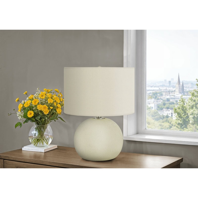 Lighting, 25"H, Table Lamp, Ivory / Cream Shade, Cream Ceramic, Contemporary