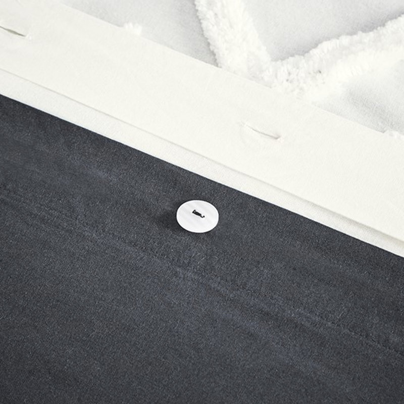 Housse de couette pour très grand lit / très grand lit, coton chenille, style, fermeture à boutons, 4 attaches d'angle, coton lavable à la machine avec chenille, imprimé, lavable à boutons et 2 taies décoratives