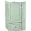 Meuble-lavabo de 20 po avec lavabo en céramique, rangement et tablettes latérales ouvertes pour salle de bain compacte