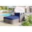 Lit de bronzage d'extérieur 79,9 po avec auvent réglable, lit double, lit de repos en rotin PE, osier et coussin-1086935414-1086935412
