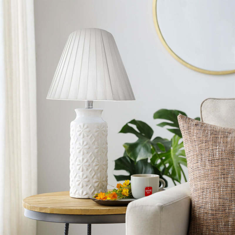 21.5cm H Linen Empire Lamp Shade ( Uno ), White