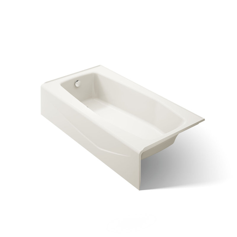 Villager 60" x 30" Alcove Soaking Cast Iron Bathtub, Biscuit, Left