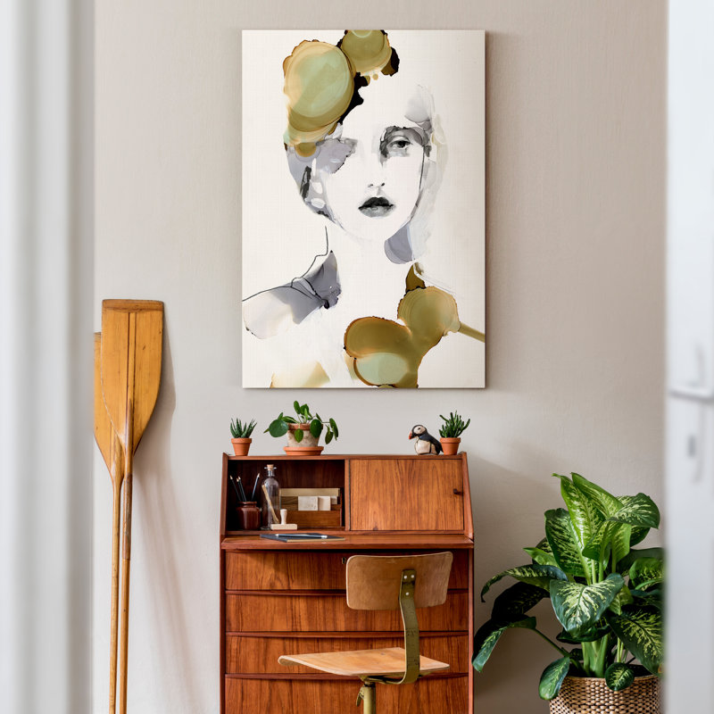 «Gold and Gray Exploration IX», reproduction d'art sur toile, H 12 po x l 8 po x P 1 po