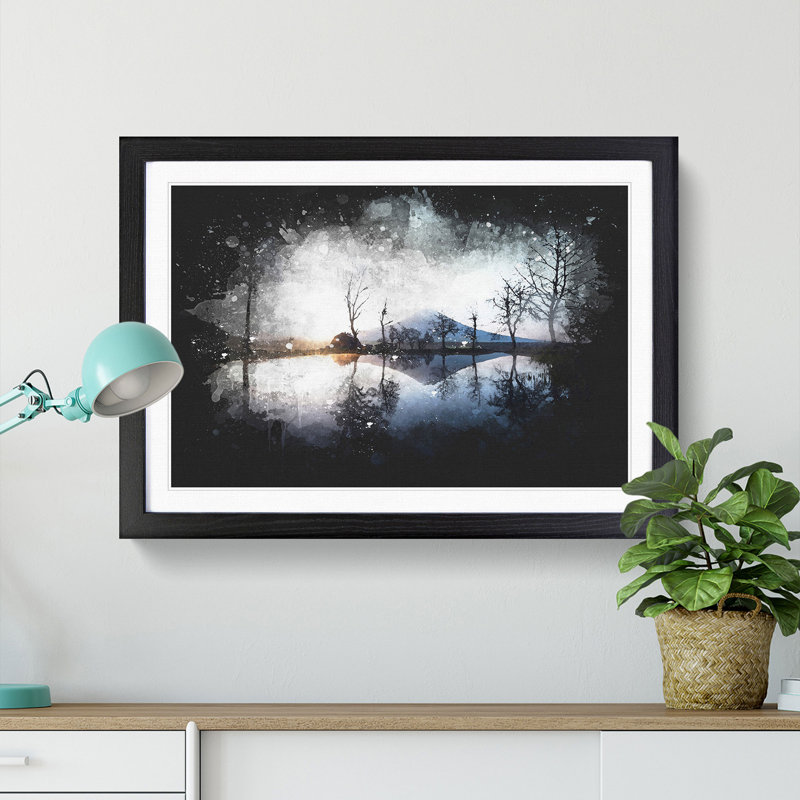 Mount Fuji In Fujinomiya Japan - Single Picture Frame Print on MDF, 24cm H x 33cm W x 2cm D, Black Framed