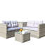 Canapé modulaire d'extérieur 4 pièces gris avec boîte de rangement