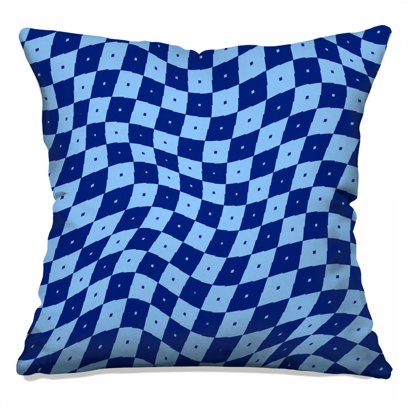 Wavy Checkered Pattern Double Sided Throw Pillows, 20 x 20 inches