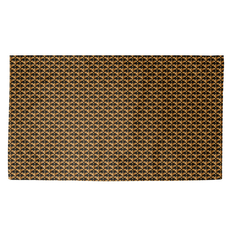Tapis brun/jaune fait main, Rectangle 5 pi x 7 pi