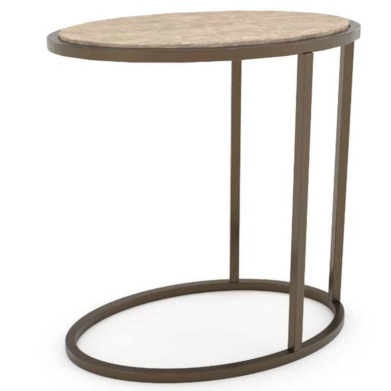 Table d'appoint compacte avec base en métal et plateau en bois, fonctionnalité polyvalente, profondeur de 13,74 po, largeur de 21,69 po, hauteur de 23,04 po, table de bout en métal / bois de 10,82 lb, conception, base, 14 22 23,5 po