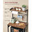 Kitchen Bakers Rack With Power Outlet, 4-Tier Coffee Bar With Adjustable Shelf, Microwave Stand, Paper Towel Holder, 40 X 60 X 140 Cm-1080623565