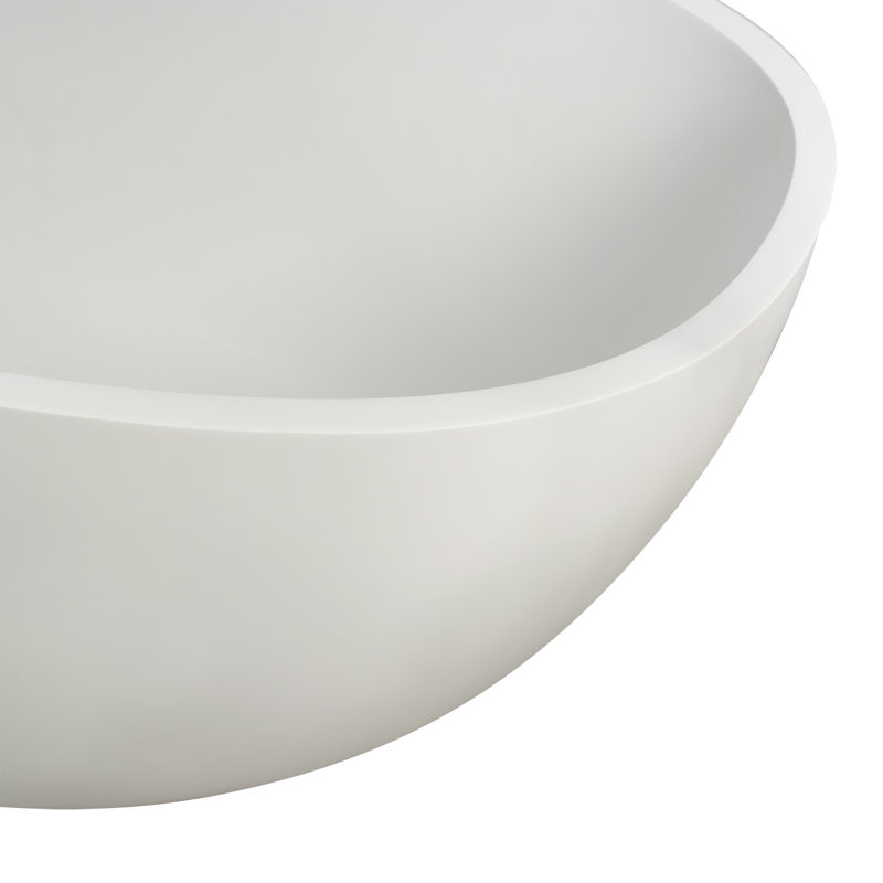 65.2 Inch Freestanding Solid Surface Soaking Bathtub For Bathroom