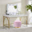 Bureau de meuble-lavabo à haute brillance et finition dorée