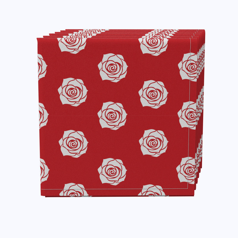 Cotton Twill Floral Square Napkin