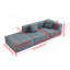 Canapé modulaire simple modulaire moderne Canapé simple carré carré Canapé moderne sans accoudoirs Canapé d'appoint avec coussin de dossier amovible pour salon, appartement