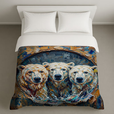 Three Polar Bears Painting Duvet Covers