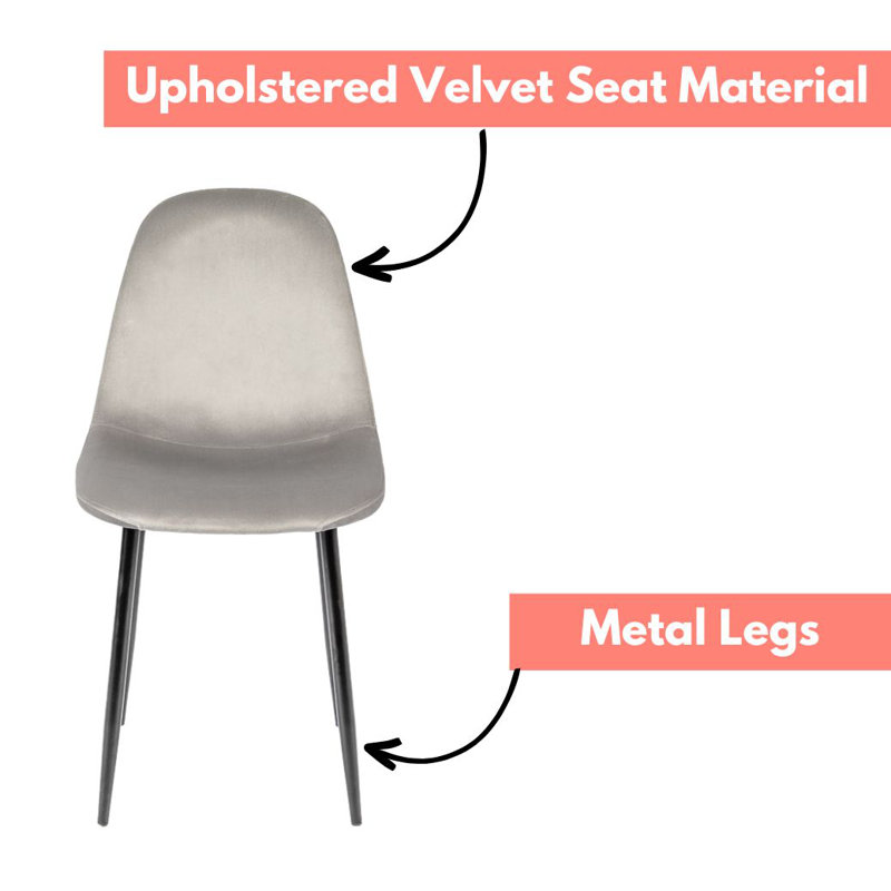 Chaise d'appoint en velours saphir, Gris, 2
