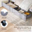 Lit plateforme double en bois massif avec 4 tiroirs de rangement, pour enfants, adolescents, bleu gris-587188338-587188301