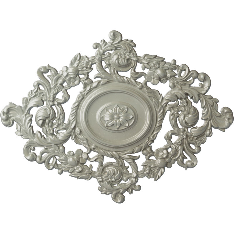 Médaillon de plafond Endurathane Katheryn, l 22 1/2 po x H 30 3/8 po x P 1 1/2 po, fini cuivre peint à la main, Cuivre Flash