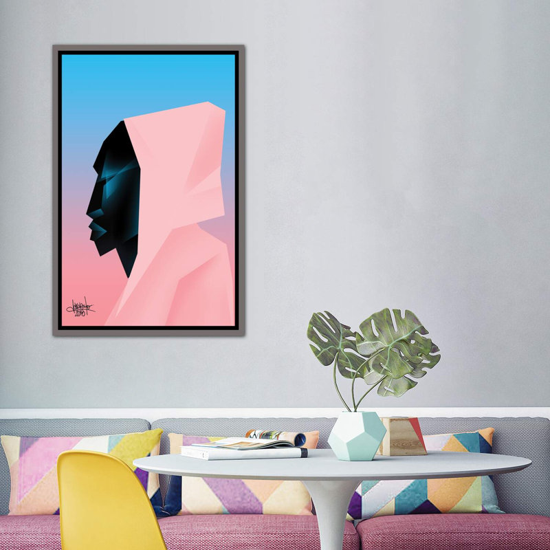 «Space Is the Place II» par VCalvento, impression, H 60 po x l 40 po x P 1,5 po, Toile encadrée de bois rustique foncé