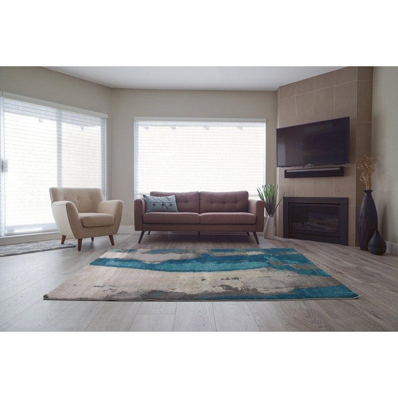 Crossett Abstract Indoor Rug, Rectangle 9' x 10'5"
