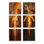 «Golden Perspective Skyscrapers Symphony», ensemble de 6 impressions sur toile gratte-ciel