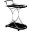 , 2, tablette noire et en verre, chariot de bar, configuration de salle à manger contemporaine, finition en métal lisse, espace, fonctionnalité, style
