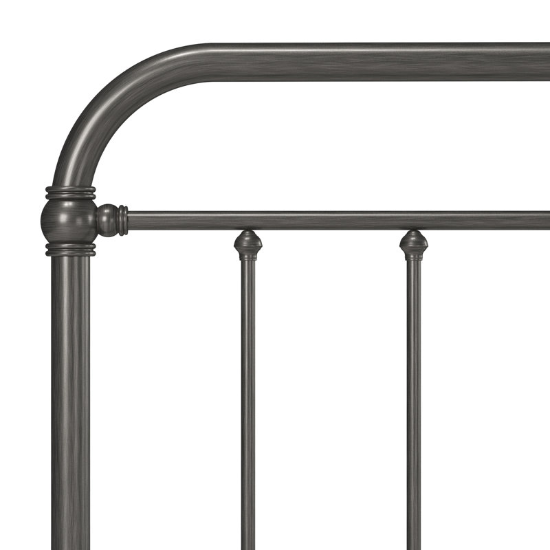 Lit standard à profil bas Melancon, Double, Bronze foncé / Beige satiné