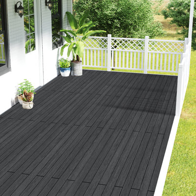 96" X 5.4" Composite Outdoor Decking Planks(5 Pieces)-Includes Installation Accessories
