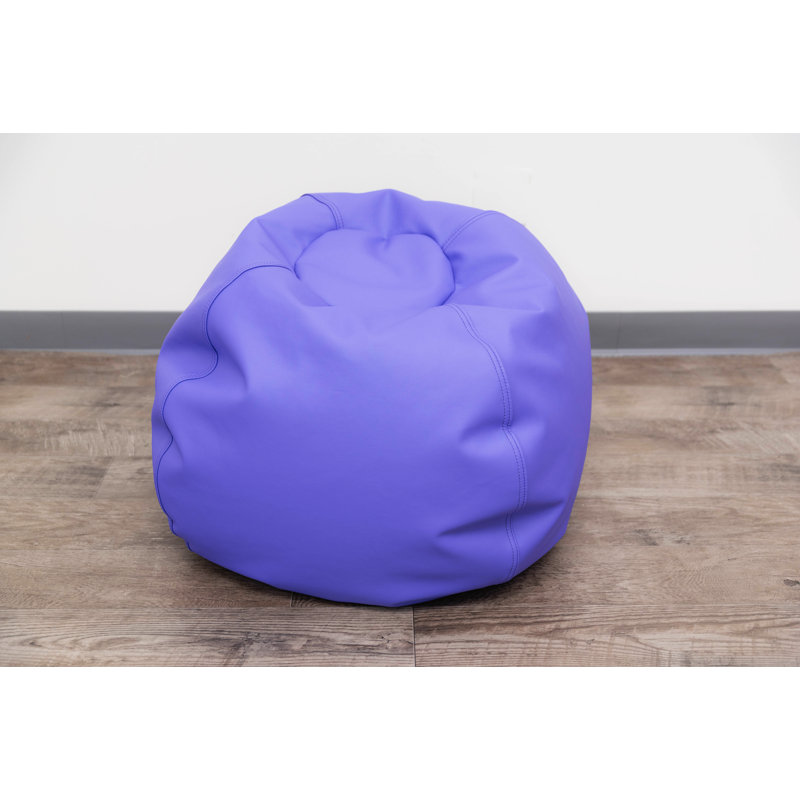 Go2 Bean Bag Faux Leather Classic Bean Bag, 16" H x 26" W x 26" D, Purple