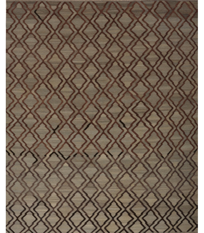 Geometric Area Rug in Brown