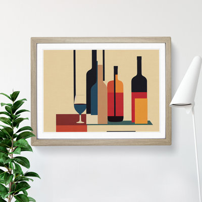 XH1022-10169X Wine Bottle Retro Art Vol.2 Abstract 1 Piece Single Picture Frame Wall Art