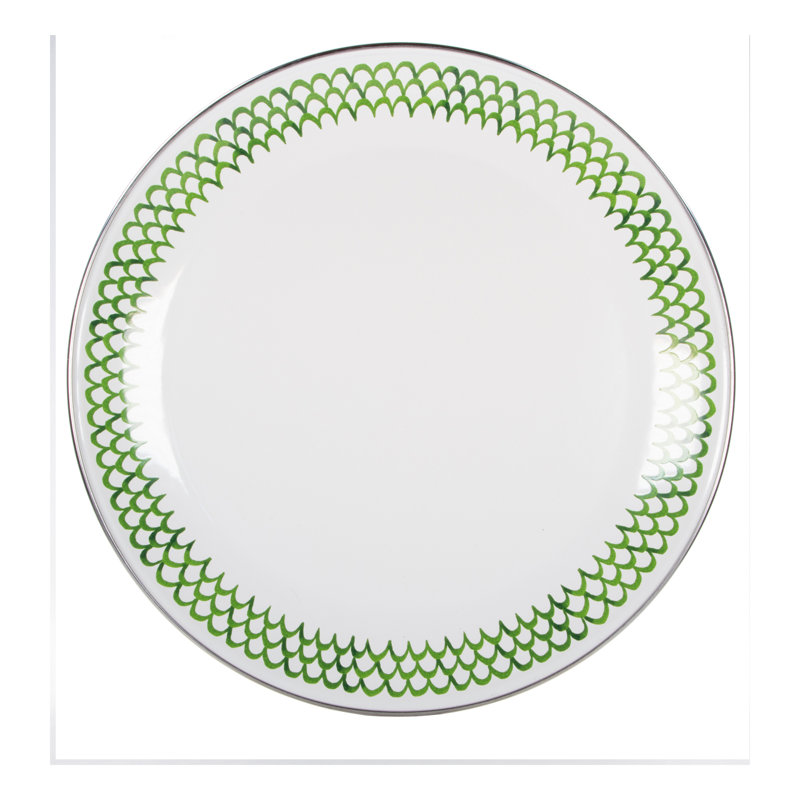 Set of 2 Green Scallop Chargers