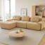 Canapé modulaire en forme de L de 117 po avec repose-pieds mobile, canapé 3 places en velours côtelé de qualité supérieure avec assise profonde, conception capitonnée et base antidérapante sans assemblage-243186048
