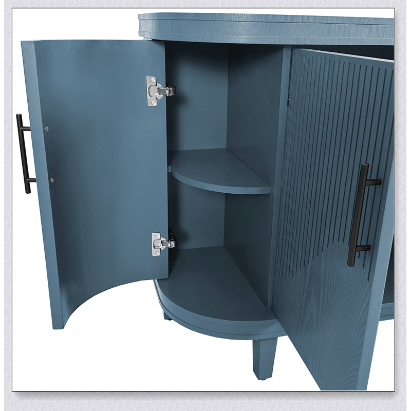 Buffet moderne incurvé 47,2 pouces, Bleu