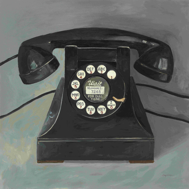 Téléphone classique noir / gris, H 20 po x l 20 po